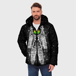 Куртка зимняя мужская Музыкальный космонавт, цвет: 3D-светло-серый — фото 2
