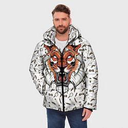 Куртка зимняя мужская Тигр-барбер, цвет: 3D-черный — фото 2