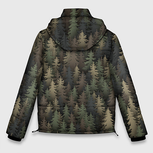 Мужская зимняя куртка Лесной камуфляж / 3D-Черный – фото 2