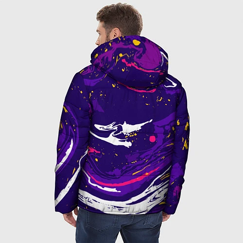 Мужская зимняя куртка Фиолетовый акрил / 3D-Светло-серый – фото 4