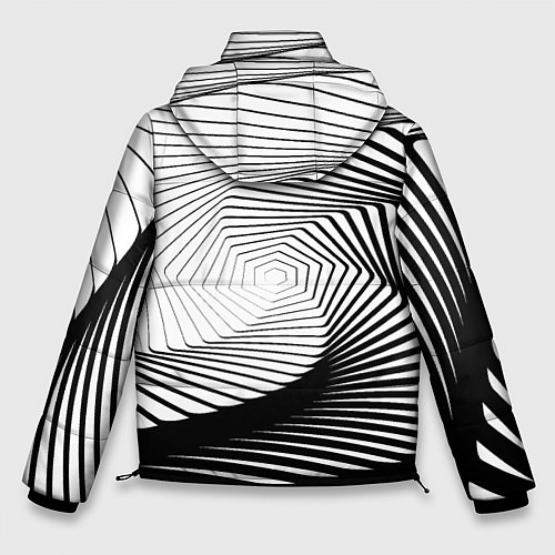Мужская зимняя куртка Оптический узор / 3D-Черный – фото 2