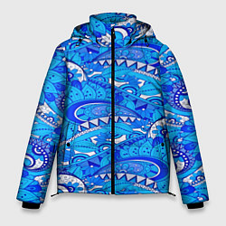 Куртка зимняя мужская Floral pattern, цвет: 3D-черный