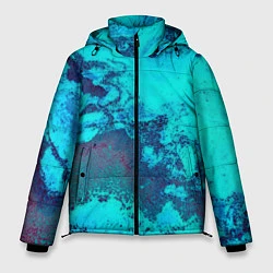 Куртка зимняя мужская Лазурные текстуры, цвет: 3D-черный