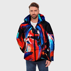 Куртка зимняя мужская Узоры красок, цвет: 3D-черный — фото 2