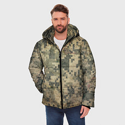 Куртка зимняя мужская Камуфляж пиксельный: хаки, цвет: 3D-черный — фото 2