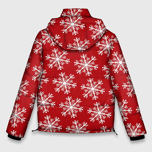 Мужская зимняя куртка Новогодние Снежинки / 3D-Черный – фото 2