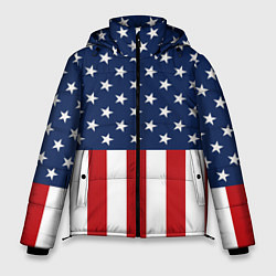 Куртка зимняя мужская Флаг США, цвет: 3D-черный
