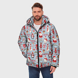Куртка зимняя мужская Рождественская Милота, цвет: 3D-красный — фото 2
