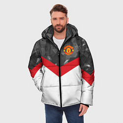 Куртка зимняя мужская Man United FC: Grey Polygons, цвет: 3D-черный — фото 2