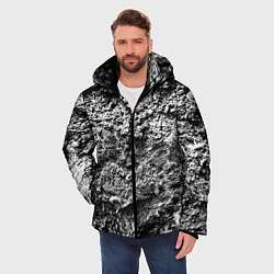 Куртка зимняя мужская Серая текстура, цвет: 3D-черный — фото 2