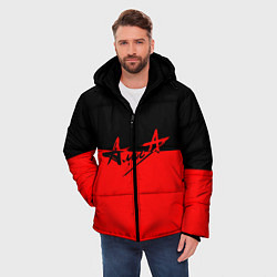 Куртка зимняя мужская АлисА: Черный & Красный, цвет: 3D-черный — фото 2