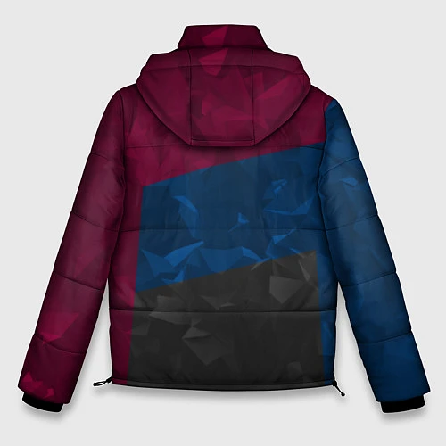 Мужская зимняя куртка FC Barcelona: Dark polygons / 3D-Черный – фото 2