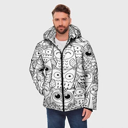 Куртка зимняя мужская Совушки: узор, цвет: 3D-светло-серый — фото 2