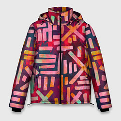 Куртка зимняя мужская Geometry Etnic, цвет: 3D-черный