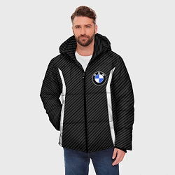 Куртка зимняя мужская BMW CARBON БМВ КАРБОН, цвет: 3D-черный — фото 2