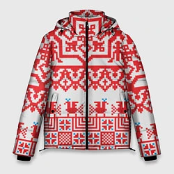 Куртка зимняя мужская Старославянский узор, цвет: 3D-черный