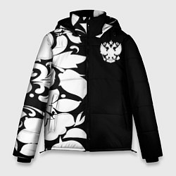 Куртка зимняя мужская Russia: B&W Floral, цвет: 3D-черный