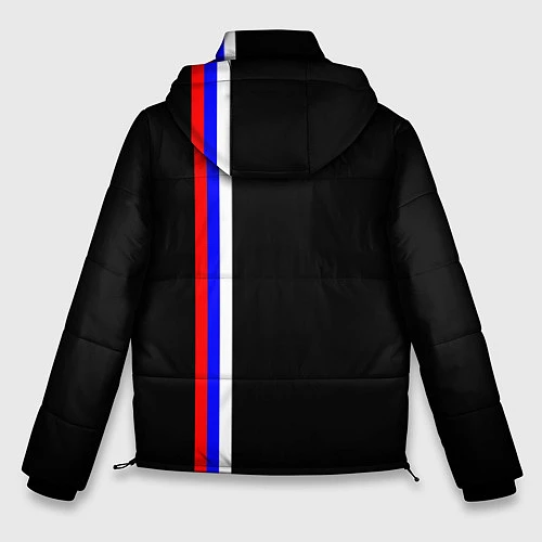 Мужская зимняя куртка Лента с гербом России / 3D-Черный – фото 2