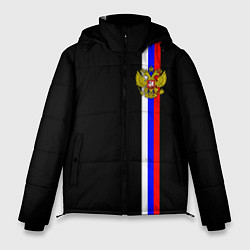 Куртка зимняя мужская Лента с гербом России, цвет: 3D-черный