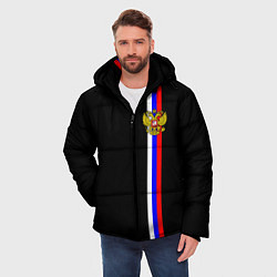 Куртка зимняя мужская Лента с гербом России, цвет: 3D-красный — фото 2