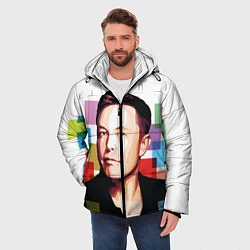 Куртка зимняя мужская Илон Маск, цвет: 3D-черный — фото 2