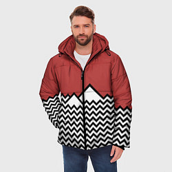 Куртка зимняя мужская Горы Твин Пикс, цвет: 3D-красный — фото 2
