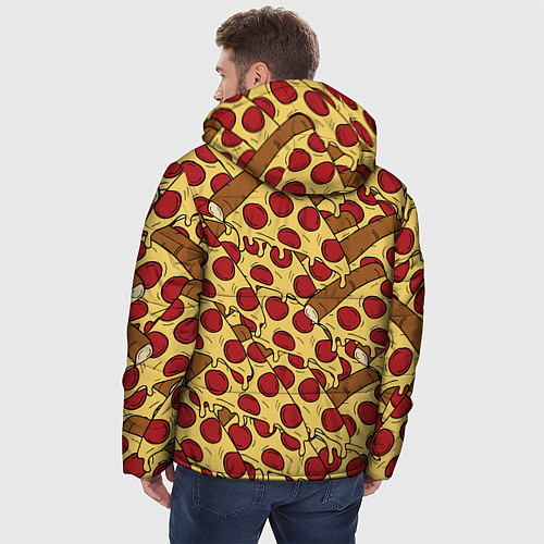 Мужская зимняя куртка Любитель пиццы / 3D-Светло-серый – фото 4