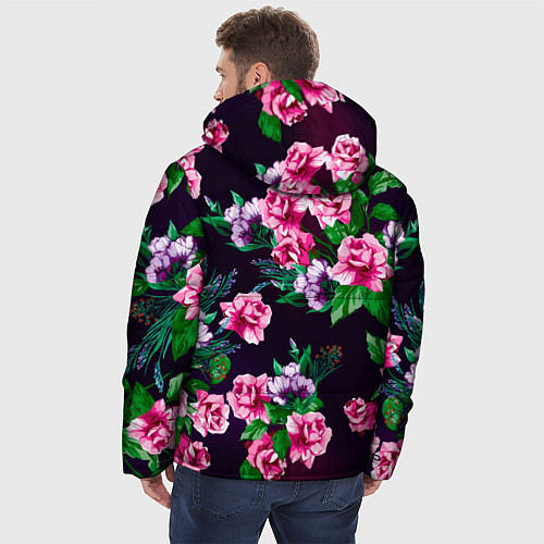 Мужская зимняя куртка Розы во тьме / 3D-Светло-серый – фото 4