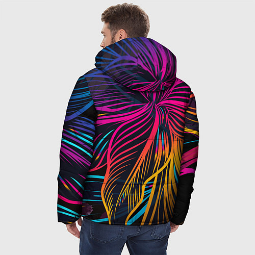 Мужская зимняя куртка Floral Design / 3D-Светло-серый – фото 4