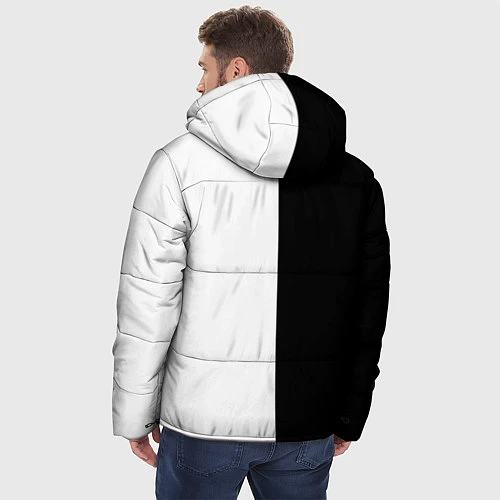 Мужская зимняя куртка Marshmello: Black & White / 3D-Светло-серый – фото 4