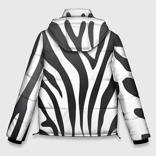 Мужская зимняя куртка Африканская зебра / 3D-Черный – фото 2