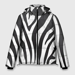 Куртка зимняя мужская Африканская зебра, цвет: 3D-черный