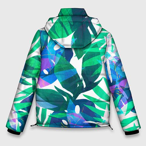 Мужская зимняя куртка Зеленые тропики / 3D-Черный – фото 2