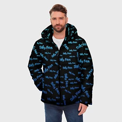 Куртка зимняя мужская Sally Face: Blue Pattern, цвет: 3D-черный — фото 2