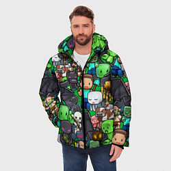 Куртка зимняя мужская Жители Майнкрафт, цвет: 3D-черный — фото 2