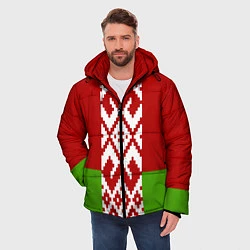 Куртка зимняя мужская Беларусь флаг, цвет: 3D-светло-серый — фото 2