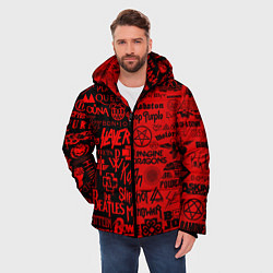 Куртка зимняя мужская ЛОГОТИПЫ РОК ГРУПП, цвет: 3D-красный — фото 2