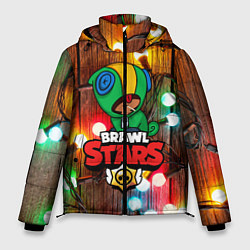 Куртка зимняя мужская BRAWL STARS НОВОГОДНИЙ, цвет: 3D-черный