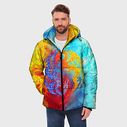 Куртка зимняя мужская Битва огней x Драконы, цвет: 3D-светло-серый — фото 2