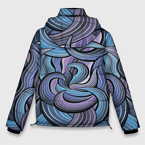 Мужская зимняя куртка Абстрактные краски / 3D-Черный – фото 2