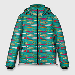 Куртка зимняя мужская Рыбацкие блесна, цвет: 3D-черный