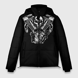 Куртка зимняя мужская Движковый череп, цвет: 3D-черный