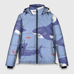 Куртка зимняя мужская Акулий косяк, цвет: 3D-черный