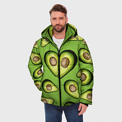 Куртка зимняя мужская Люблю авокадо, цвет: 3D-светло-серый — фото 2