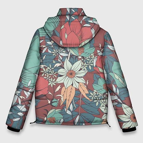 Мужская зимняя куртка Цветочный арт / 3D-Черный – фото 2