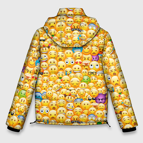 Мужская зимняя куртка Смайлики Emoji / 3D-Черный – фото 2