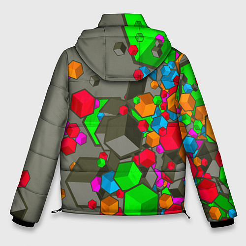 Мужская зимняя куртка Кубики / 3D-Черный – фото 2