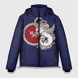 Куртка зимняя мужская Козерог Знак Зодиака, цвет: 3D-красный