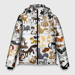 Куртка зимняя мужская Котоколлаж 01, цвет: 3D-светло-серый
