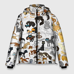 Куртка зимняя мужская Котоколлаж 03, цвет: 3D-светло-серый
